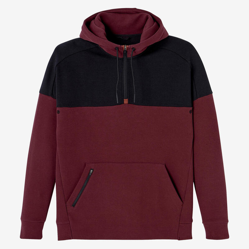 Sweat-shirt à capuche zippé homme - 520 bordeaux foncé