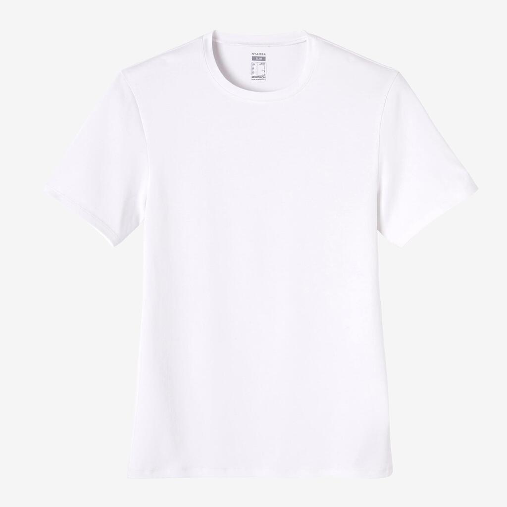 Playera Fitness Hombre 500 Negro Slim