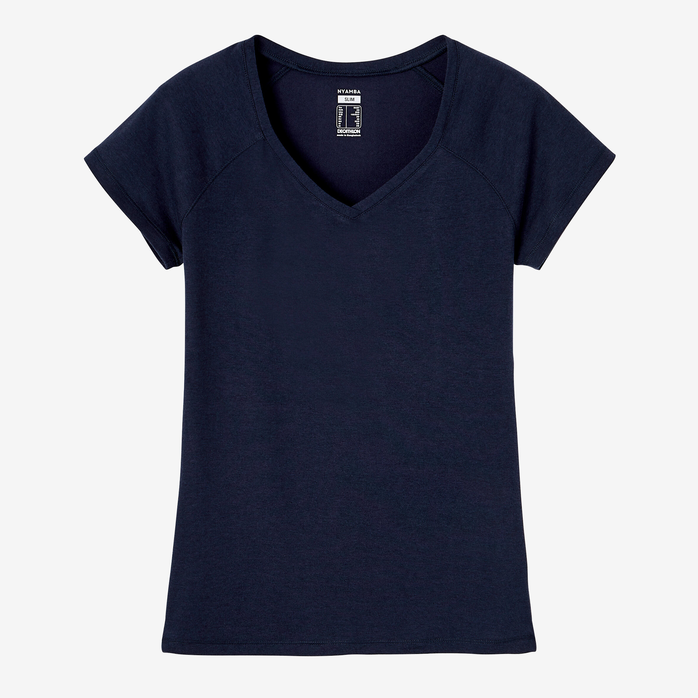 Women's Fitness V-Neck T-Shirt 500 - Navy Blue 7/8