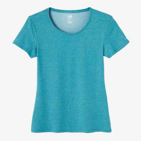 Women's Regular-Fit Fitness T-Shirt 500 - Turquoise