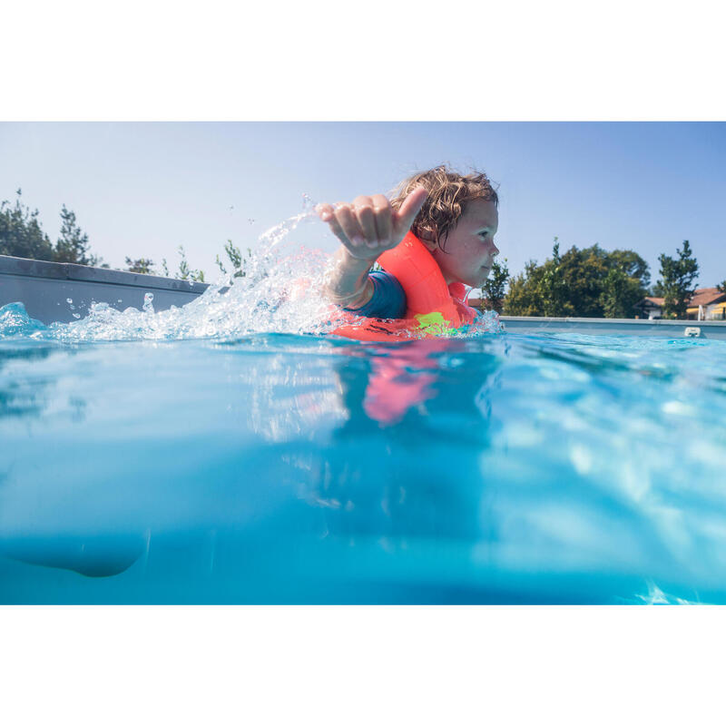 Nacken-Schwimmweste aufblasbar Kinder 18–30 kg - orange