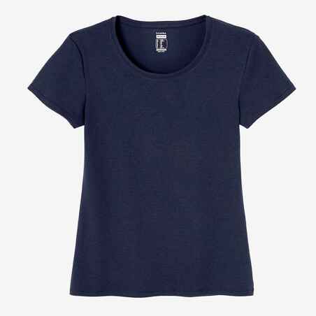 Women's Regular-Fit Fitness T-Shirt 500 - Navy Blue