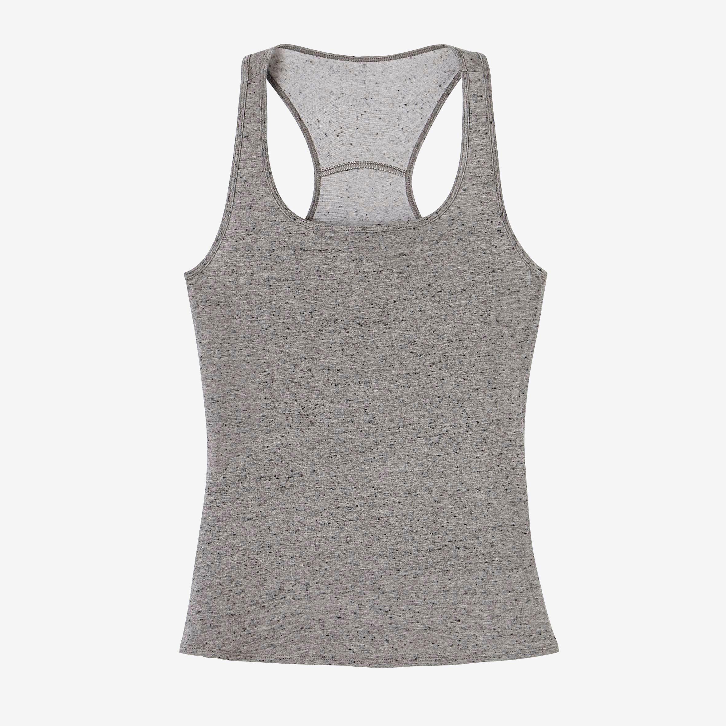 Women's Slim-Fit Racer Back Cotton Fitness Tank Top 500 - Grey Print 6/6