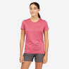 Women Mountain Hiking Quick Drying T-Shirt MH100 Pink
