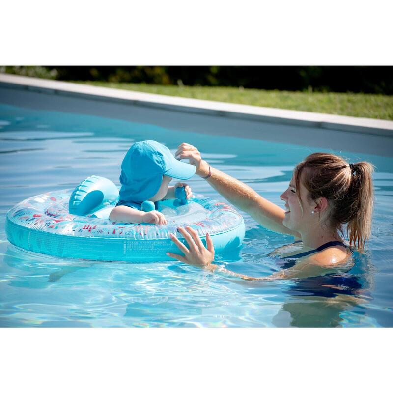 Boné anti UV bebé nadador azul