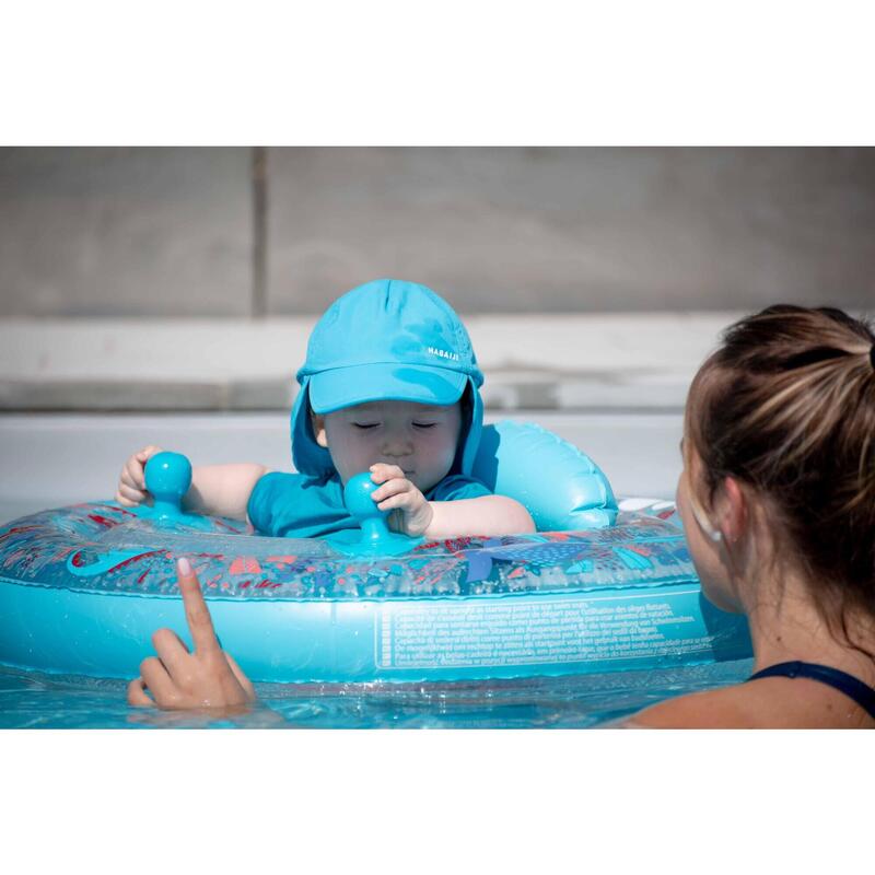 Casquette anti UV bébé nageur bleu