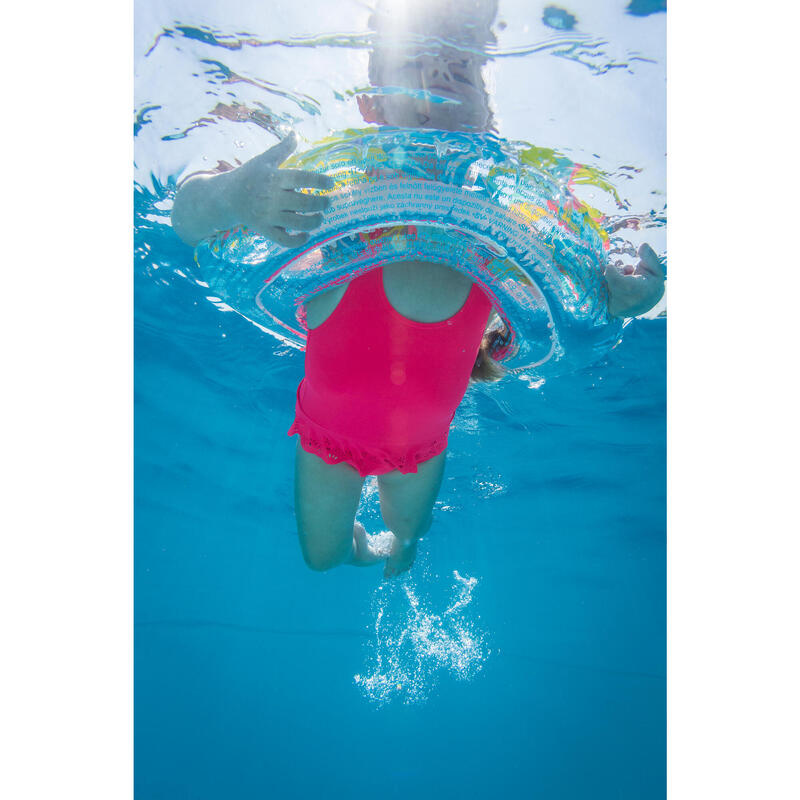 Dívčí plavky jednodílné se sukýnkou červené