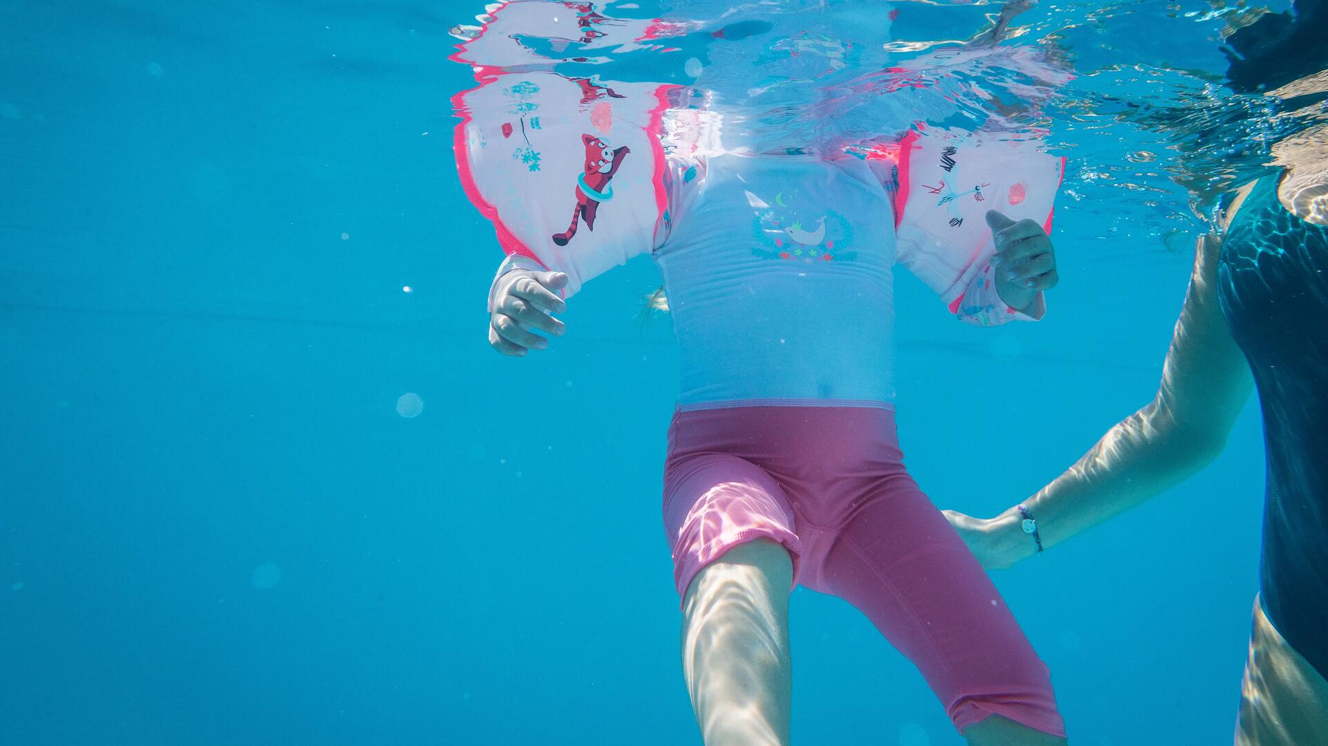 UV-Schwimmanzug langarm Baby/Kinder - bedruckt rosa 