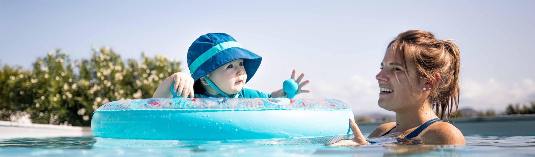 Como posso ajudar o meu filho a aprender a nadar?