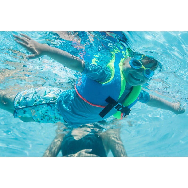 Schwimmlernweste Swimvest+ Kinder 25‒35 kg blau/grün