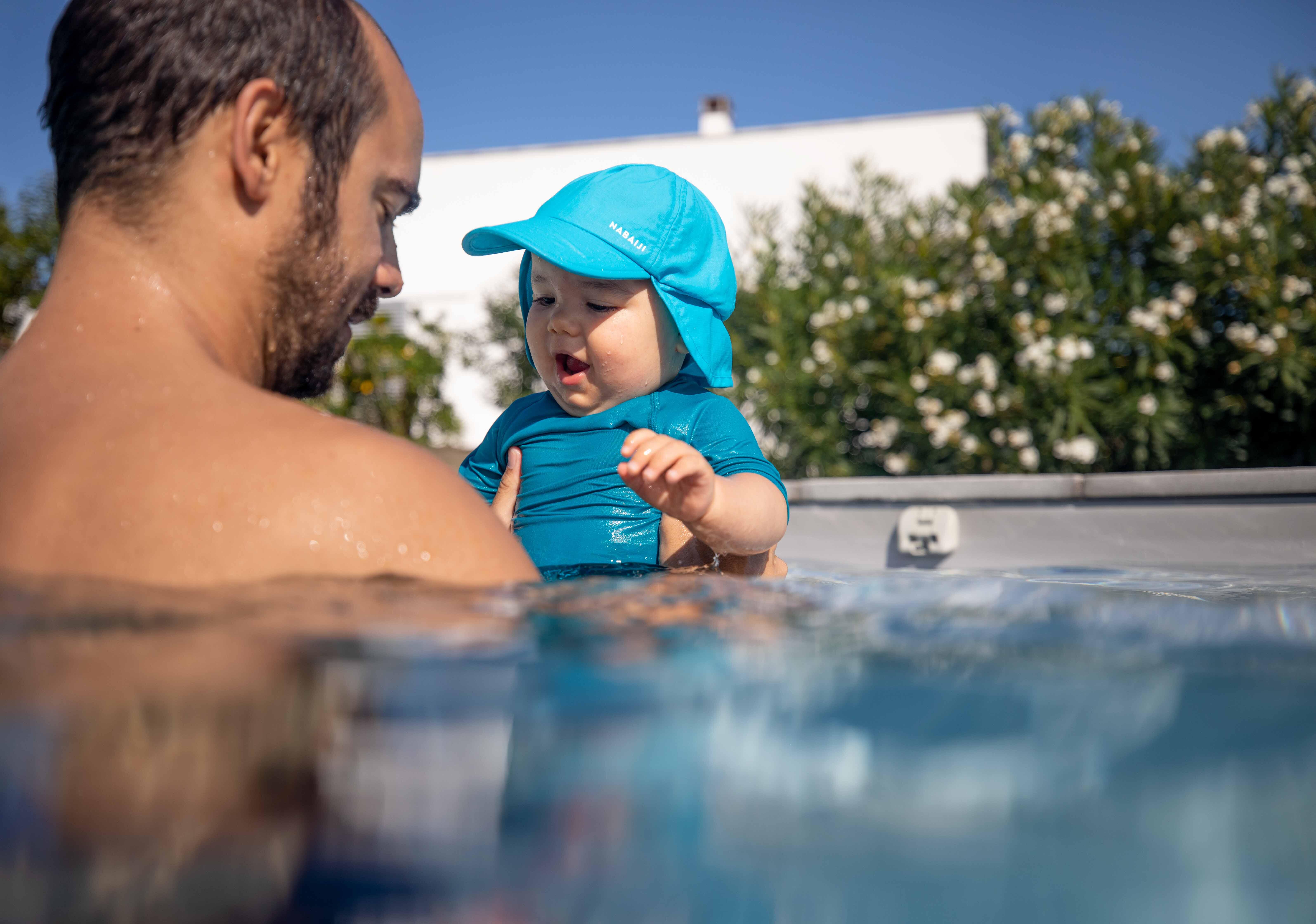 Baby Swimming UV Protection Cap - Blue - Turquoise blue - Nabaiji
