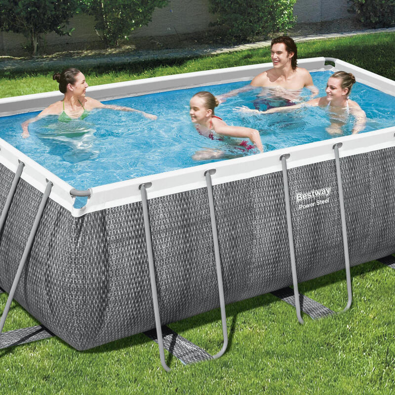 Piscina fuoriterra rettangolare 412 x 201 x 122 cm POWER STEEL