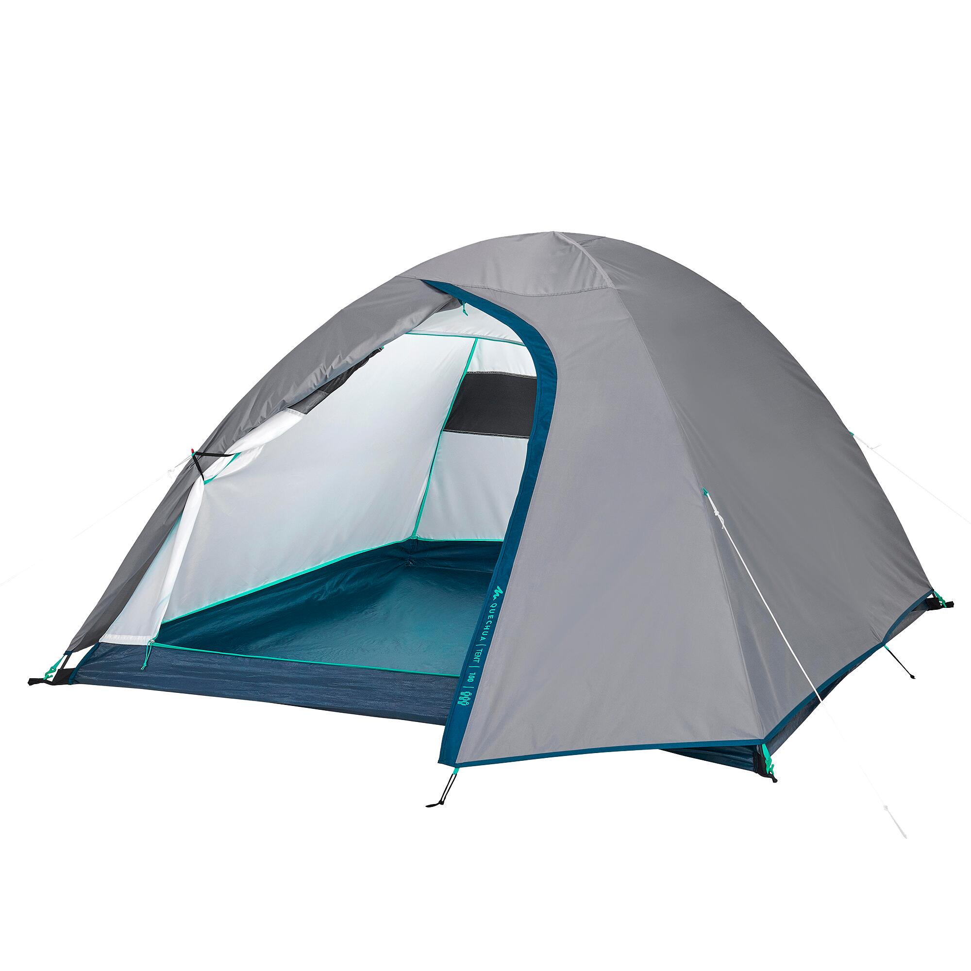 Cort de camping 3 locuri, MH100 gri 49/59