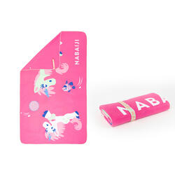 Printed microfibre towel with press studs, size L 80 x 130 cm