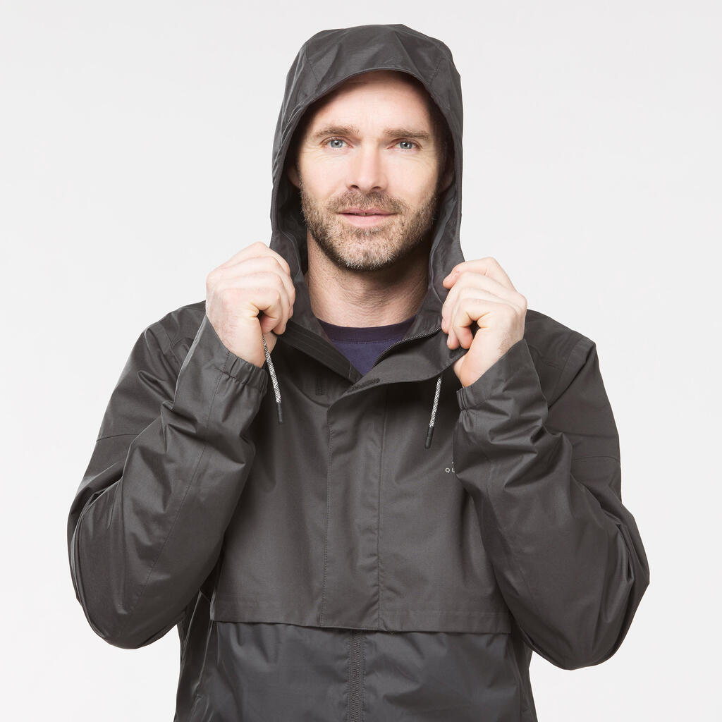 Men's waterpoof jacket - NH500 - Dark Grey