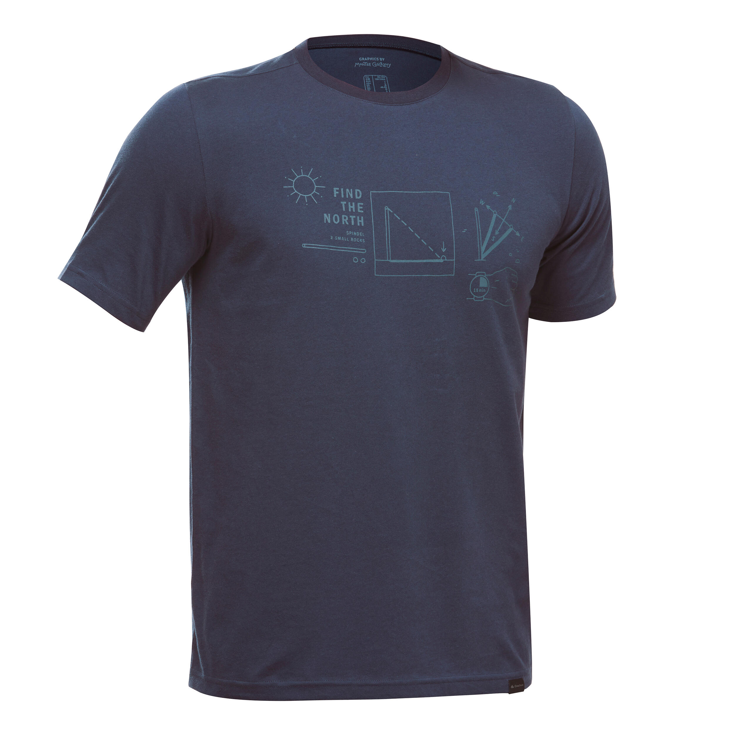 T-shirt montagna uomo NH500 grigia QUECHUA | DECATHLON