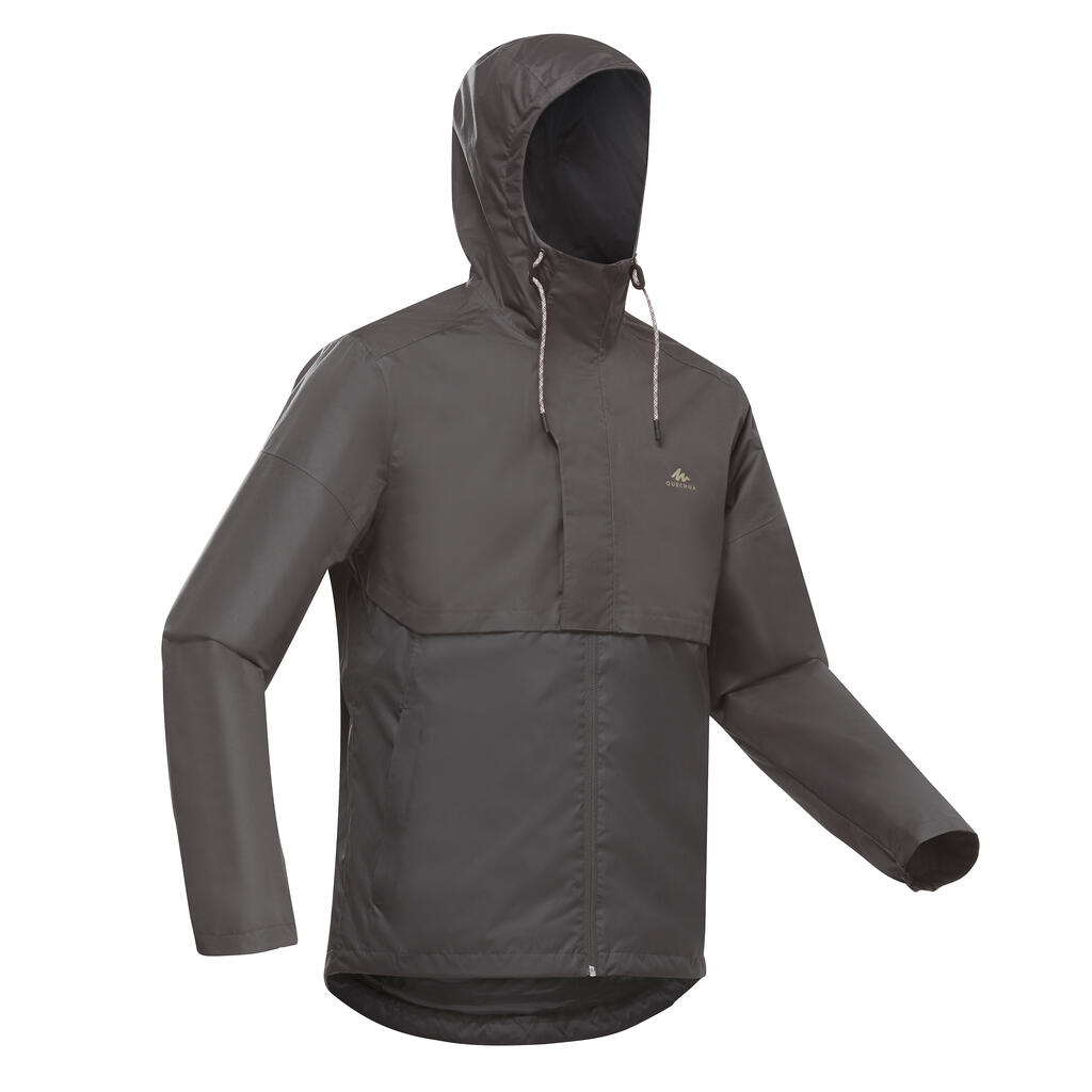 Men's waterpoof jacket - NH500 - Dark Grey