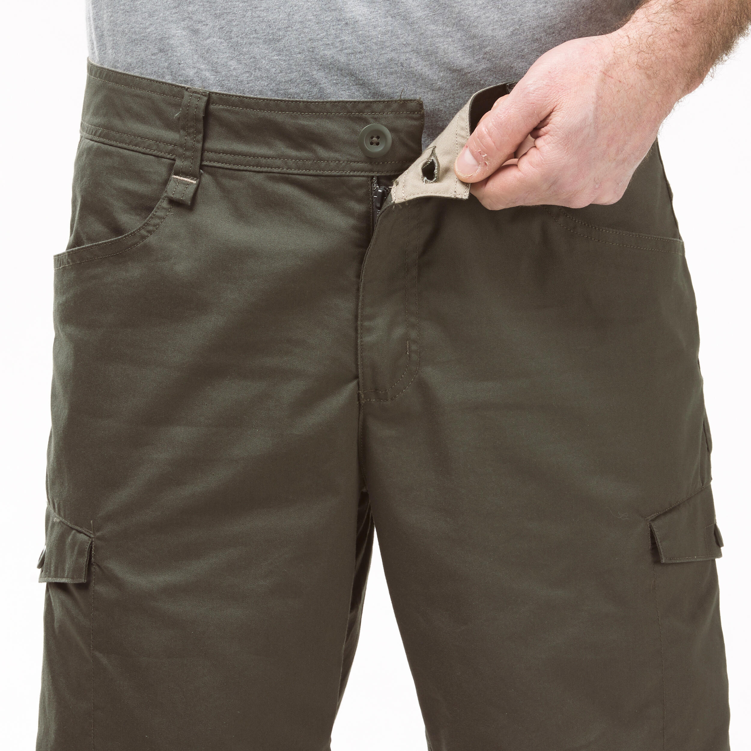 Men’s hiking bermuda shorts, NH500 - Green 7/8