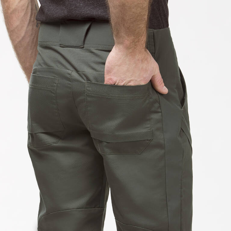 Men Nature Hiking Trousers NH500 Slim Fit Khaki