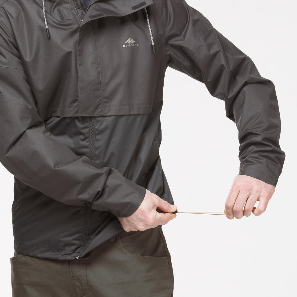 Men's waterpoof jacket - NH500 - Dark Grey