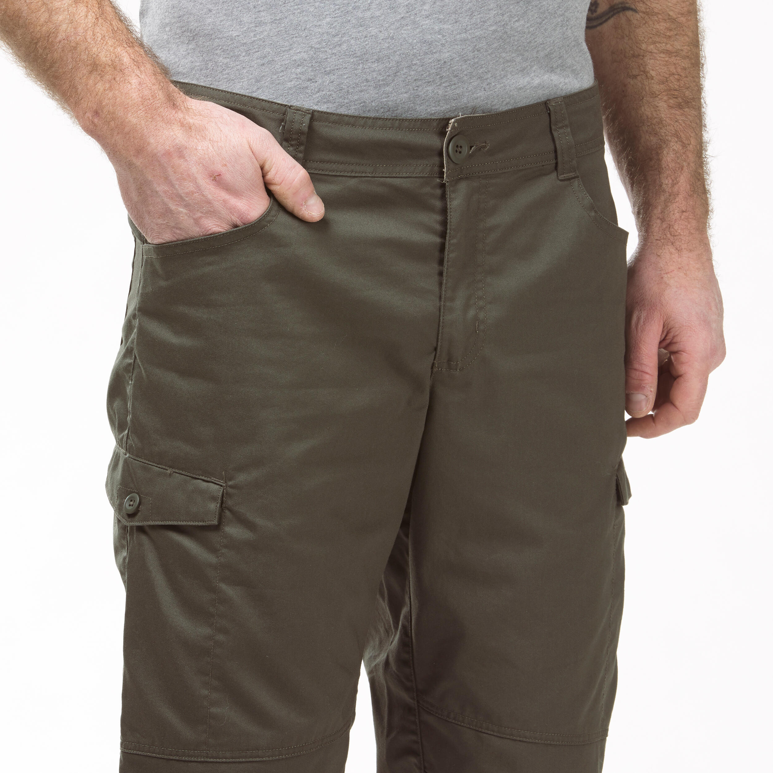 Men’s hiking bermuda shorts, NH500 - Green 5/8