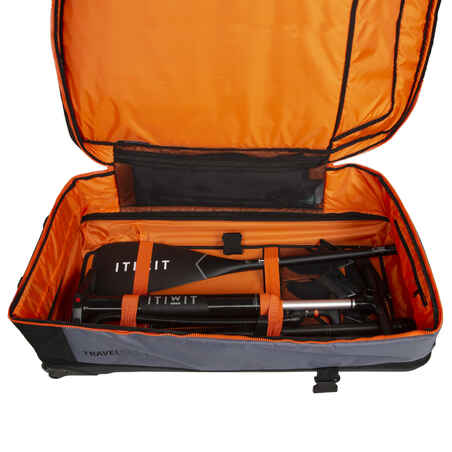 Hartschalenkoffer Trolley mit Rollen 140 L für Reisen mit Stand Up Paddle - STB500