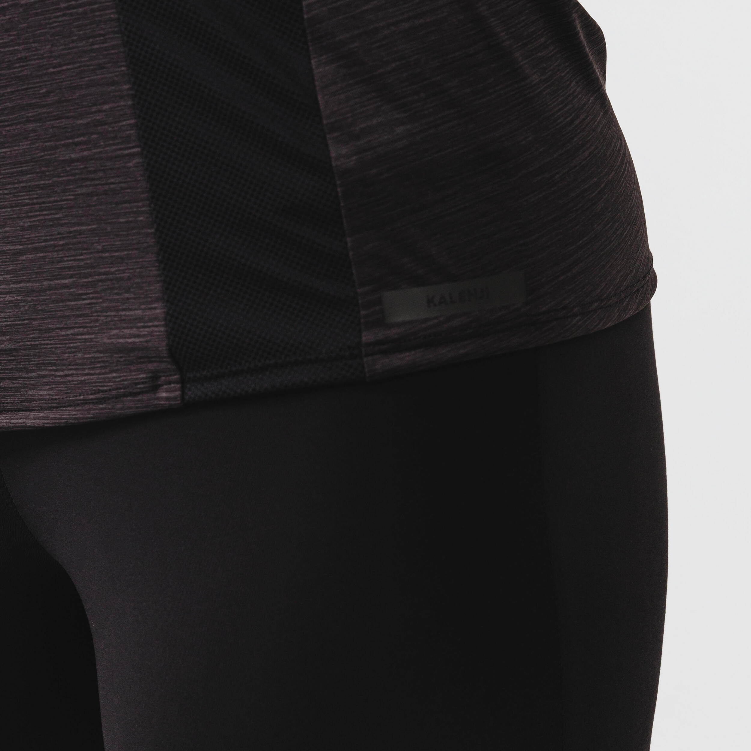 Women's Running ½-Zip Long-Sleeved T-Shirt Dry+ - black 7/8