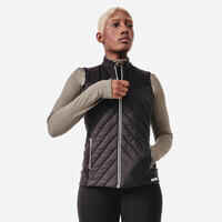 Women's sleeveless running jacket Warm - black