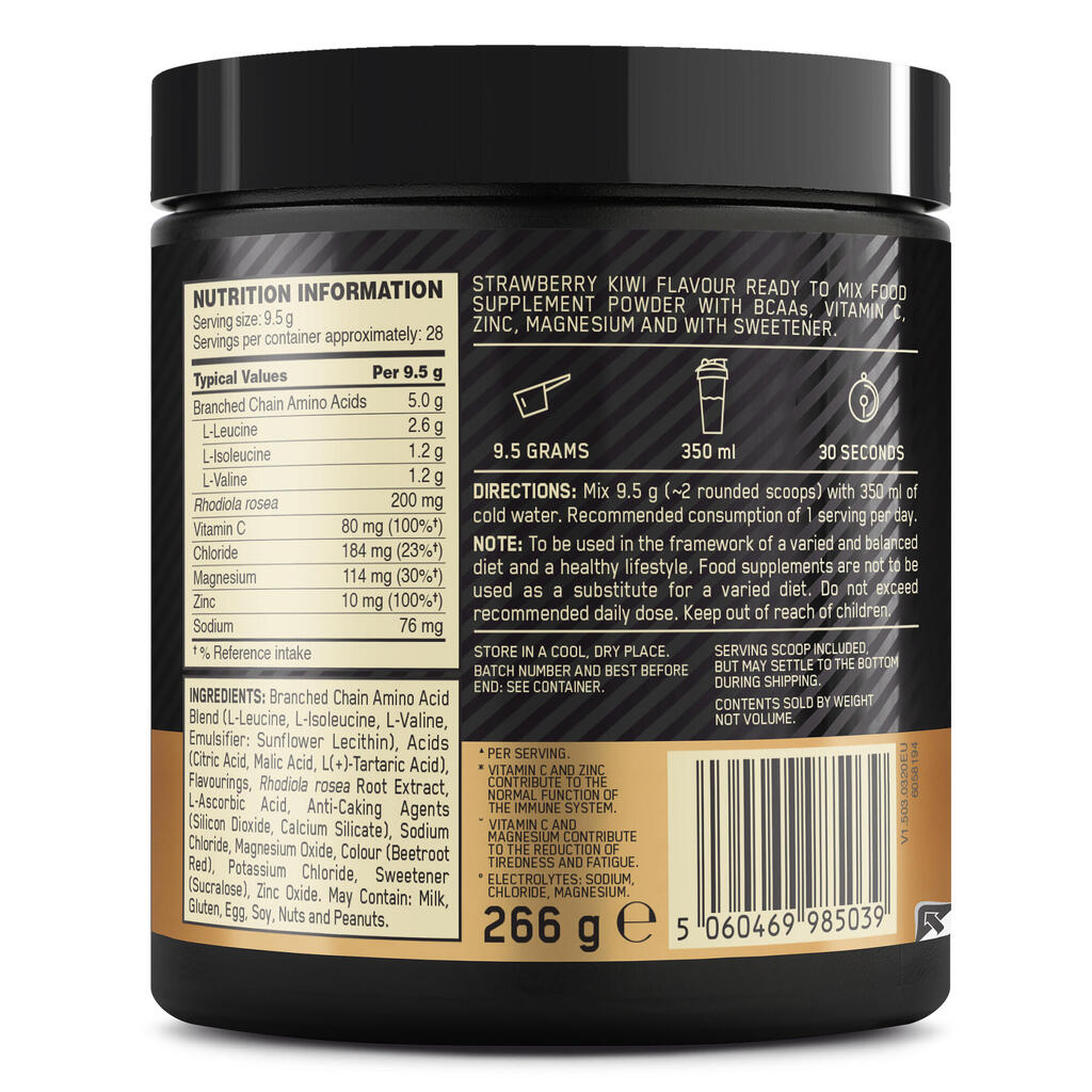 Optimum BCAA-Pulver Aminosäuren Train & Sustain Erdbeer-Kiwi 266 g