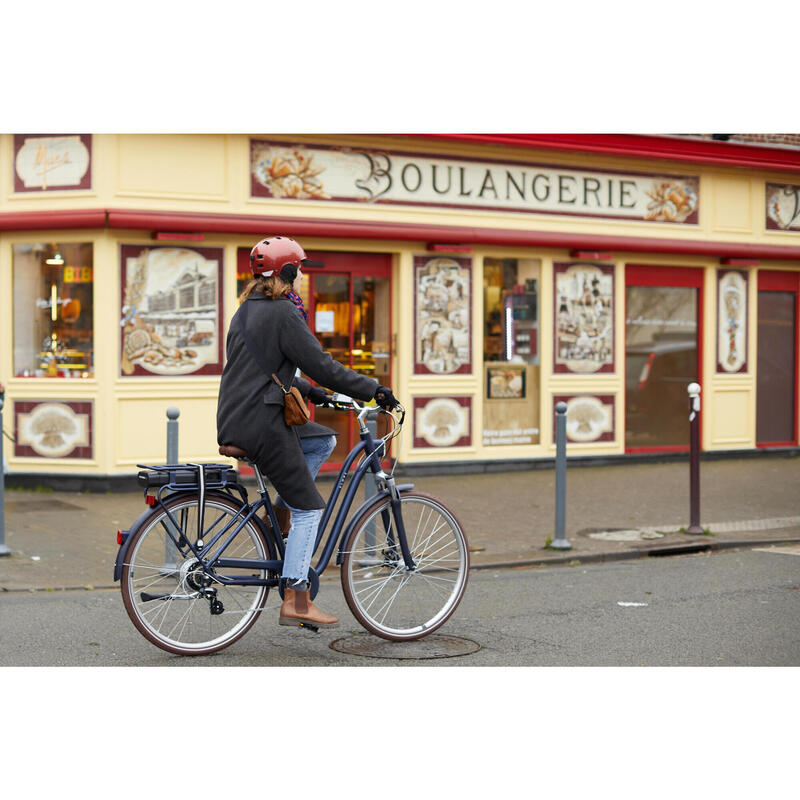 BICICLETA ELÉTRICA DE CIDADE ELOPS 900 E QUADRO BAIXO AZUL-MARINHO