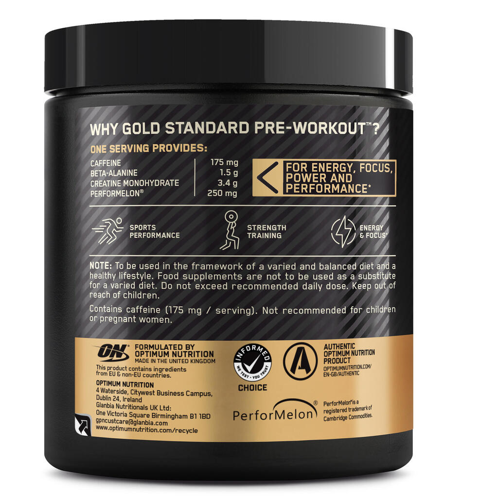 Milteliai „Gold Standard Pre-Workout“, 330 g, vaisių gėrimo skonio