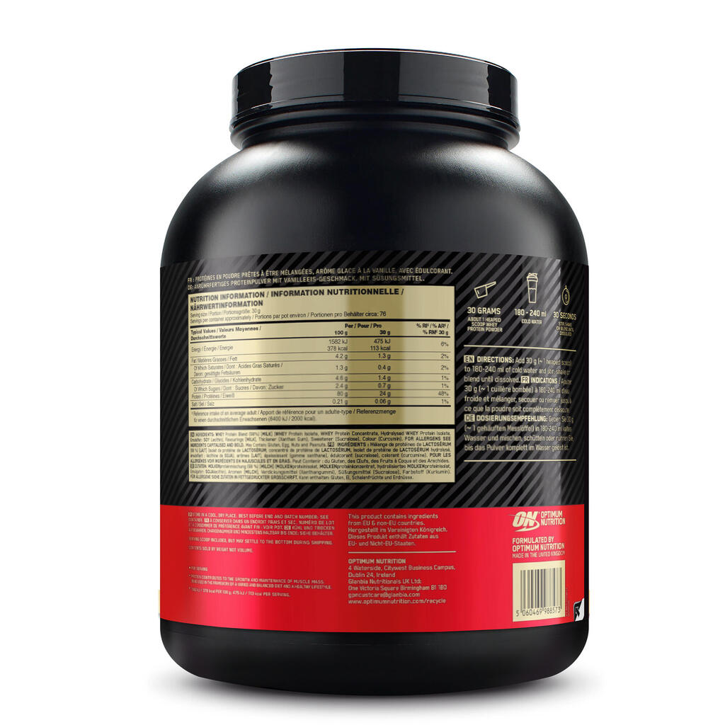 Sūkalu proteīns “Gold Standard”, 2,2 kg, ar vaniļas garšu