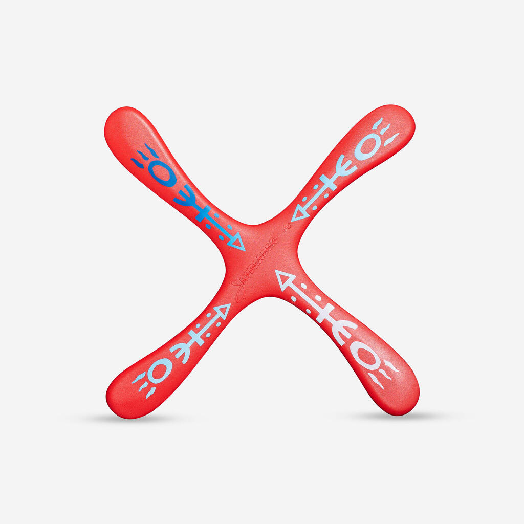 Left-Handed Quad-Blade Boomerang Skyblader - Red