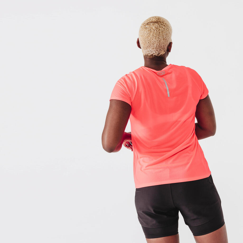 Women's breathable short-sleeved running T-shirt Dry - coral