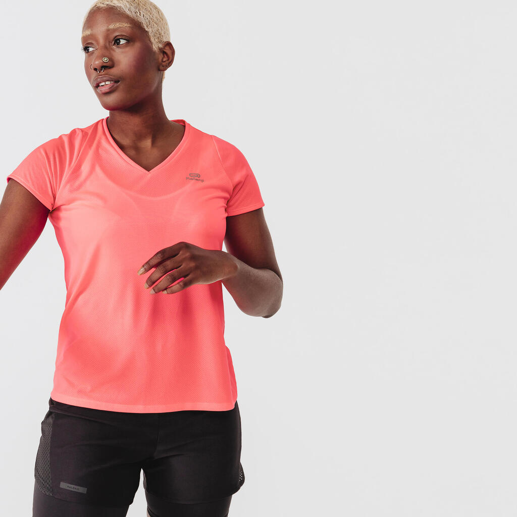 Women's breathable short-sleeved running T-shirt Dry - coral