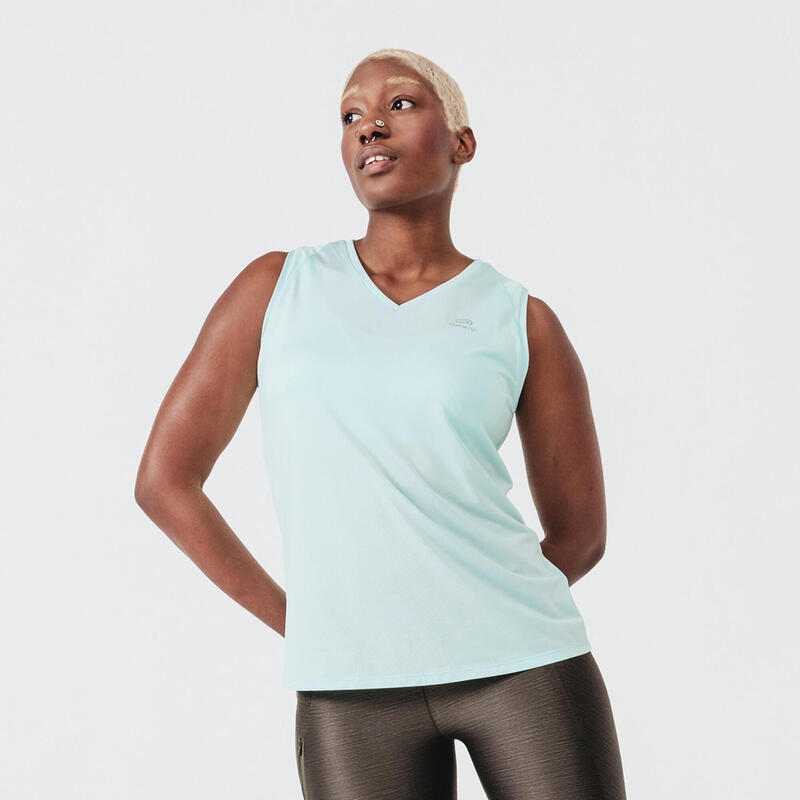 Débardeur respirant running femme - Dry vert clair