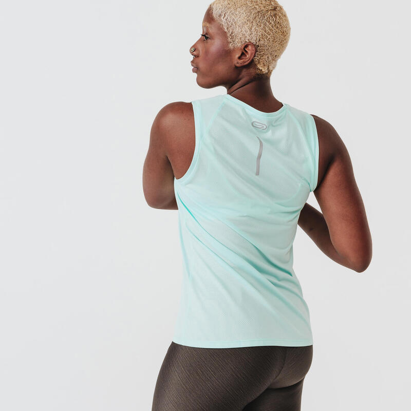 Débardeur respirant running femme - Dry vert clair