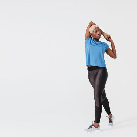 Women's short-sleeved breathable running T-Shirt Dry - blue