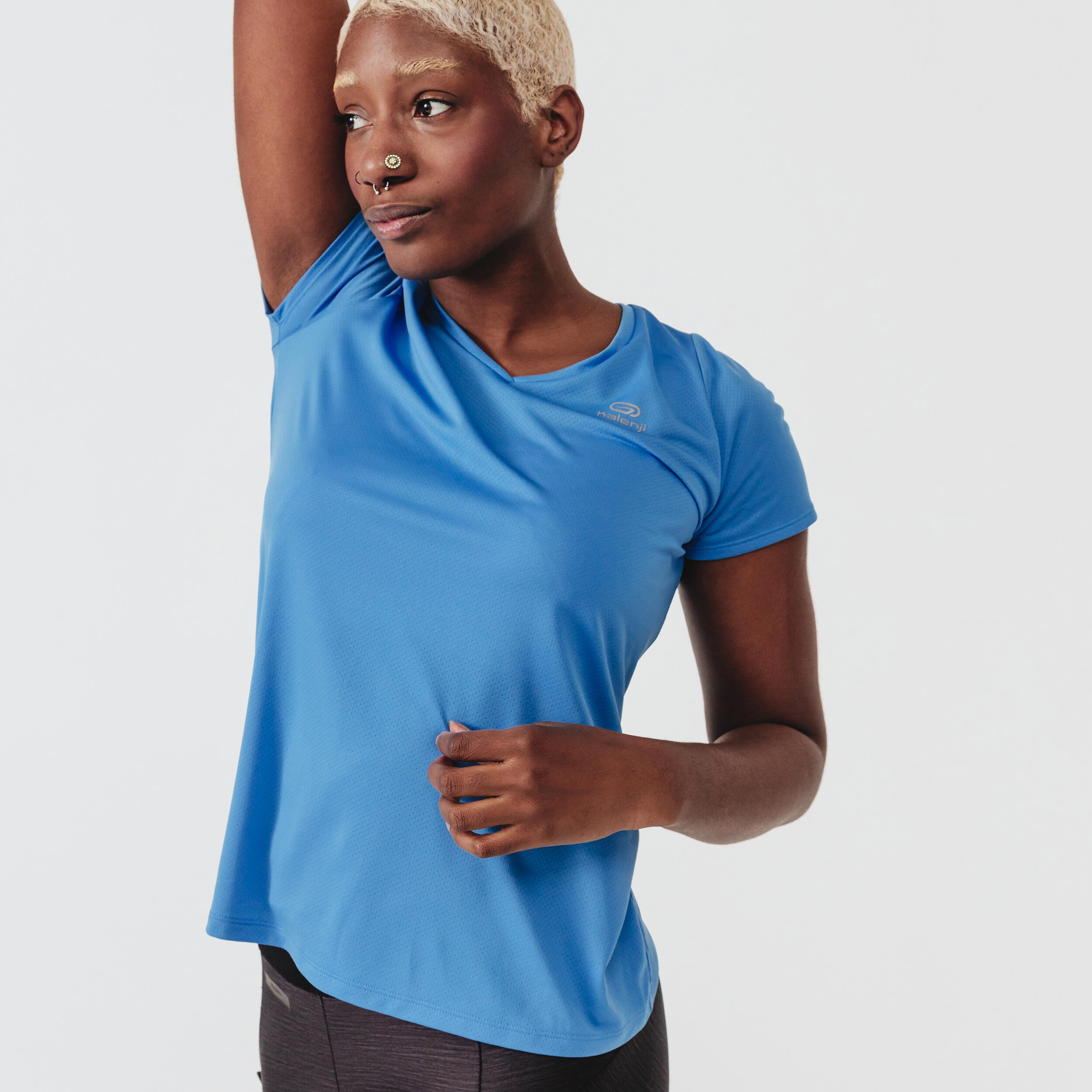 RUN DRY WOMEN'S RUNNING TSHIRT BLUE