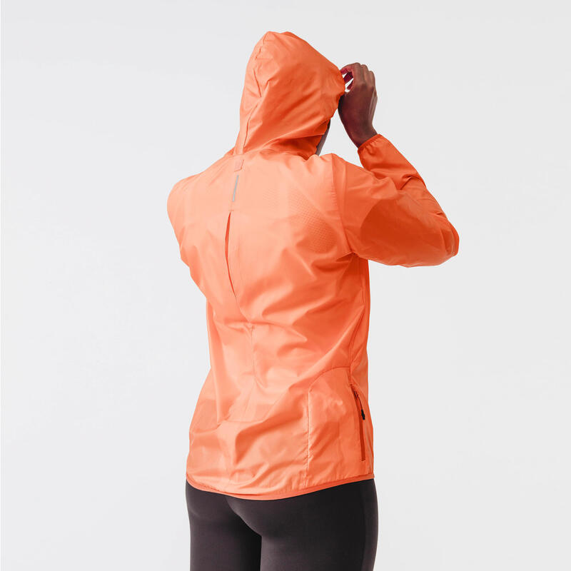Jachetă Protecție Vânt Alergare Jogging Run Wind Corai Damă 