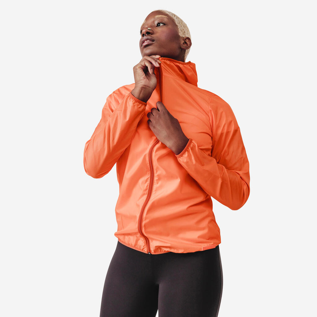 Wind Women's Running Windproof Jacket - coral