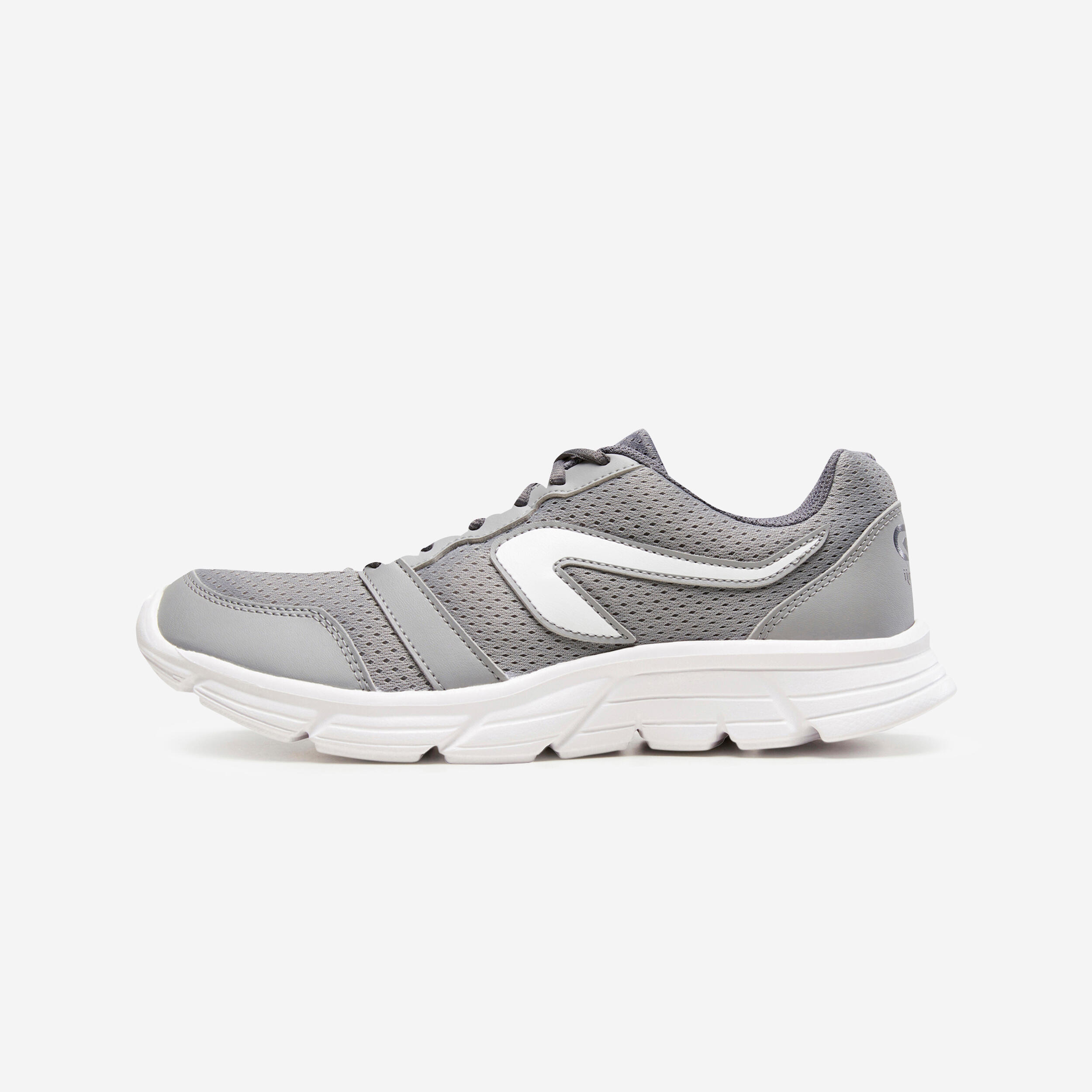Men's Running Shoes - 100 Grey - Zinc grey, Snow white - Kalenji ...