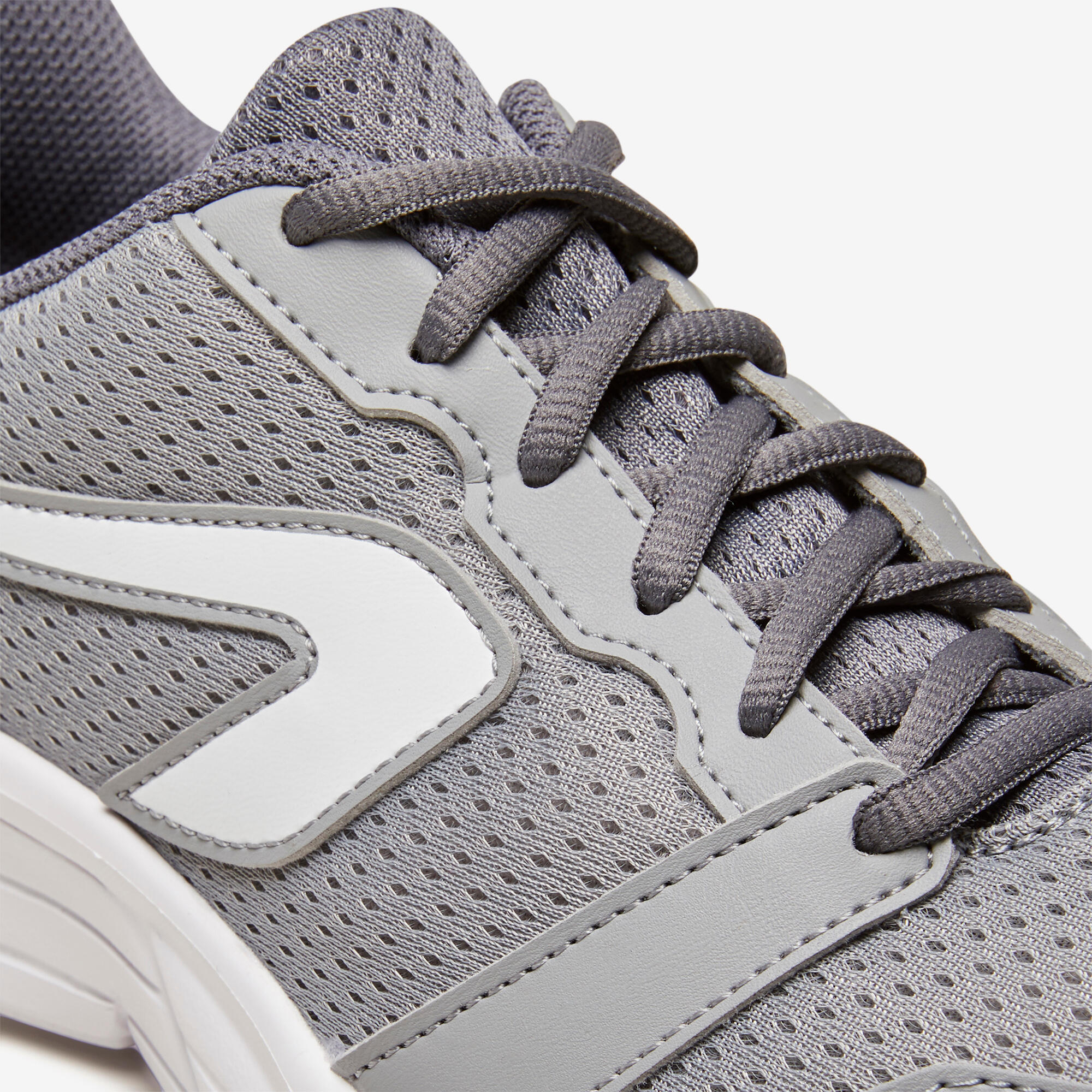 Men's Running Shoes - 100 Grey - Zinc grey, Snow white - Kalenji - Decathlon