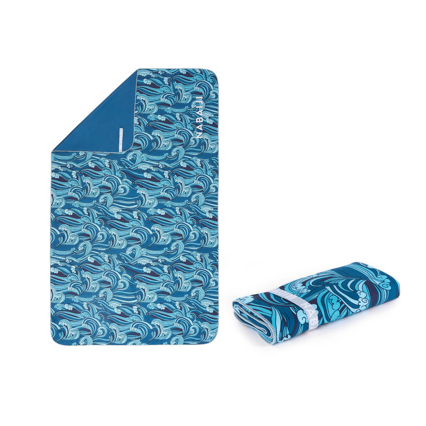 Compact Microfibre Swimming Towel with Snaps Size L 80 x 130 cm - print