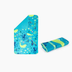 Compact Microfibre Swimming Towel Size L 80 x 130 cm - print