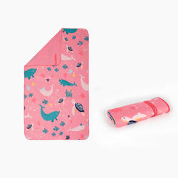 Swimming Compact Microfibre Printed Towel Size L 80 x 130 cm
