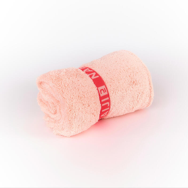 Serviette de bain microfibre ultra douce rose clair taille L 80 x 130 cm