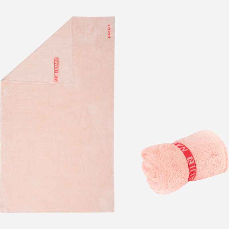 Ultra-soft microfibre swimming towel size L 80 x 130 cm - light pink