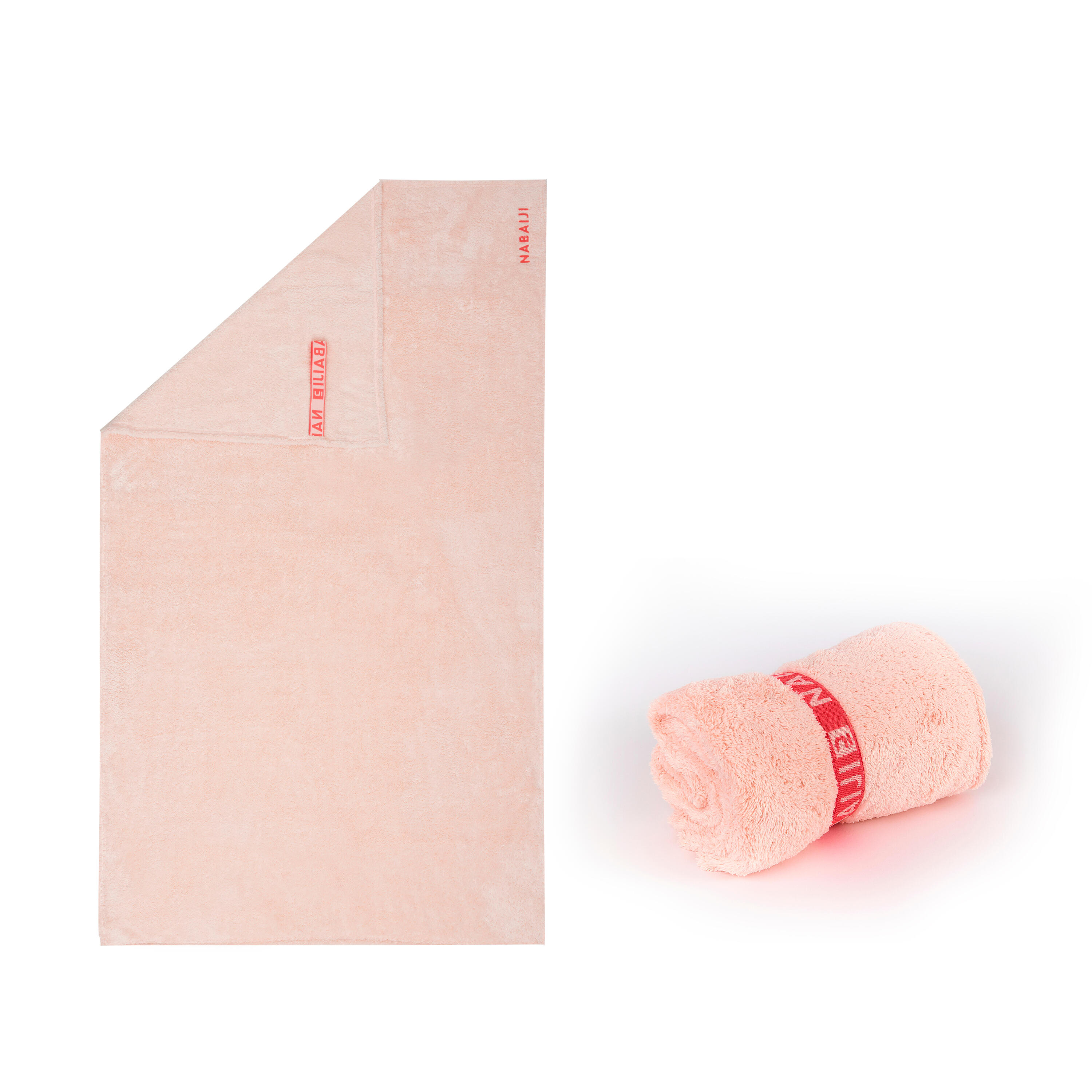 NABAIJI Ultra-soft microfibre swimming towel size L 80 x 130 cm - light pink
