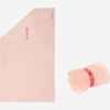 Serviette de bain microfibre ultra douce rose clair taille L 80 x 130 cm